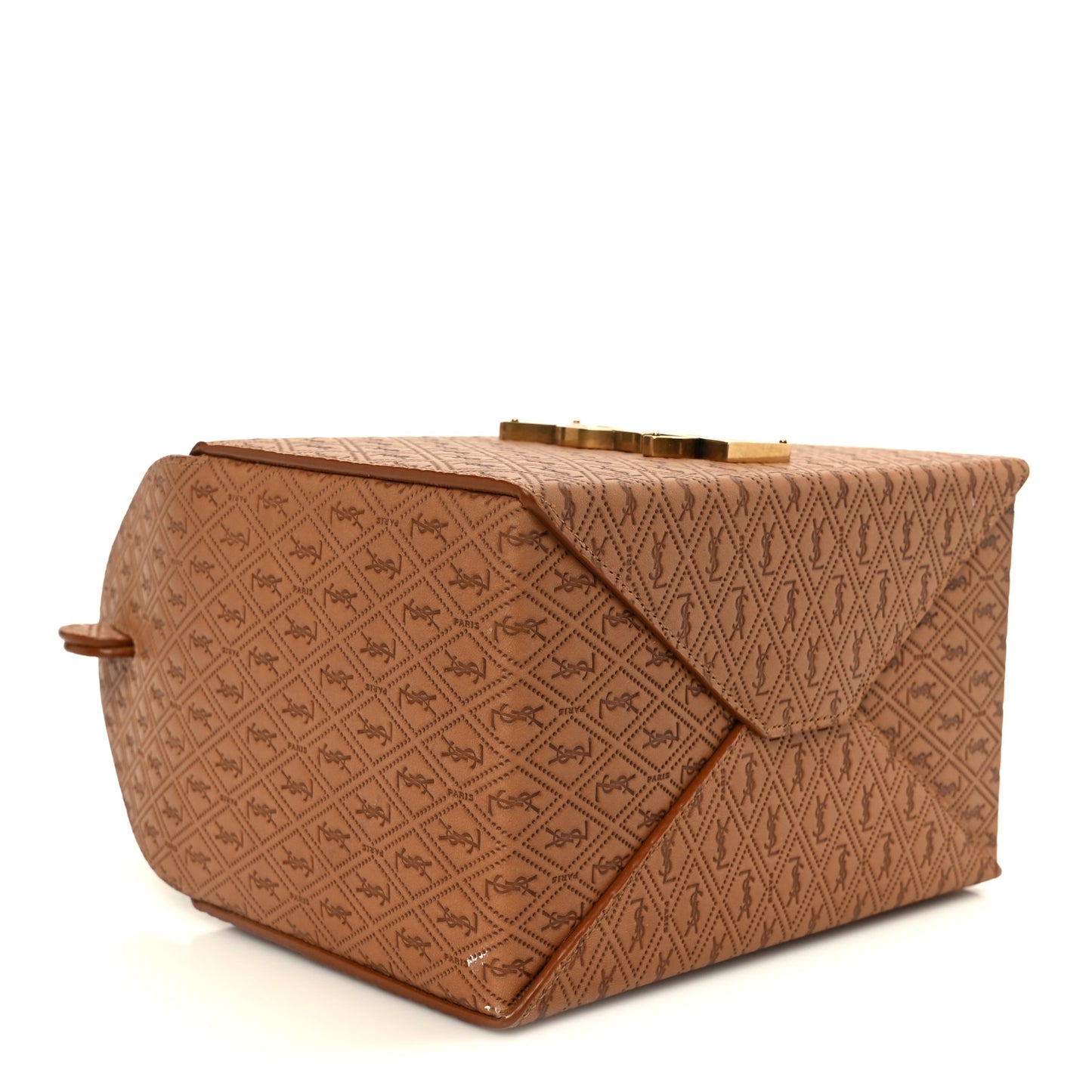 Calfskin Monogram Take Away Box Dusty Vintage Brown Gold