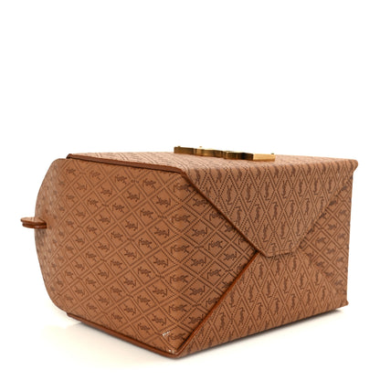 Saint Laurent Calfskin Monogram Take Away Box Dusty Vintage Brown Gold 4 of 11