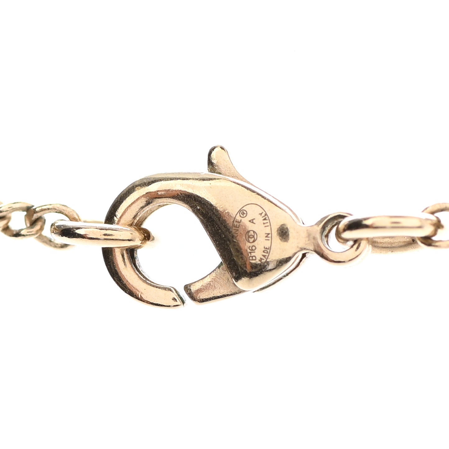 Pearl CC Pendant Necklace Gold