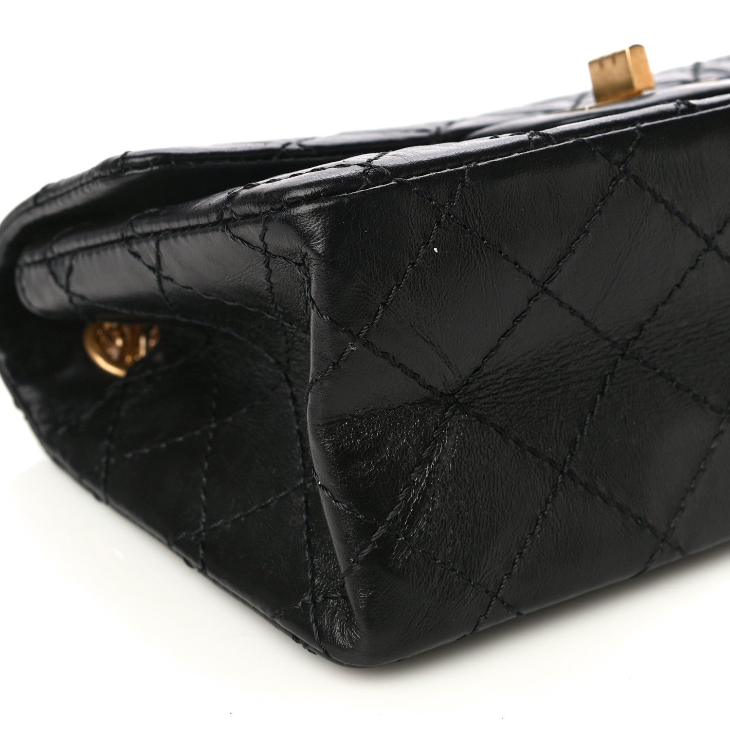 Chanel Aged Calfskin Quilted 2.55 Reissue Mini Flap Black 9 of 15