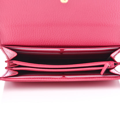 Gucci Dollar Calfskin GG Marmont Continental Wallet Box Pink 4 of 6