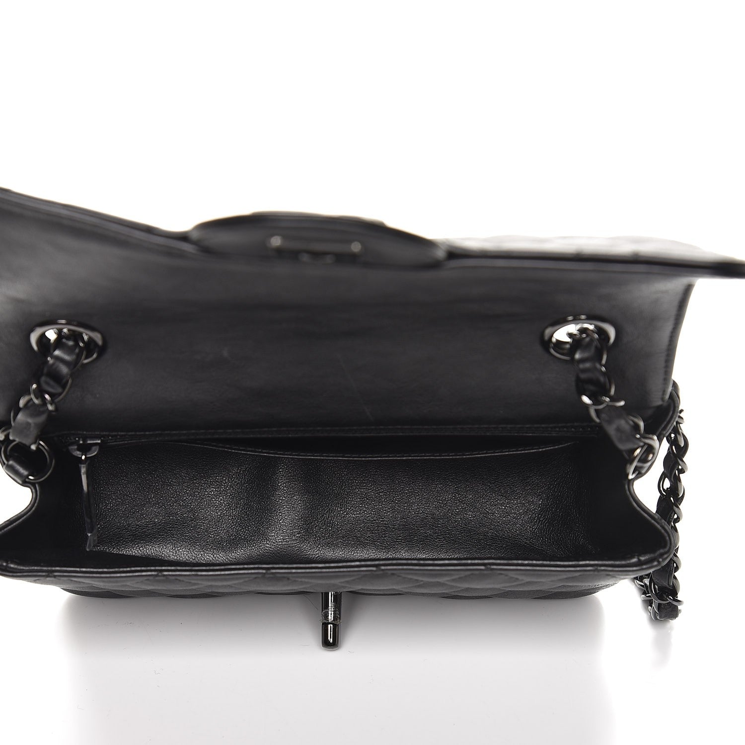 Chanel Crumpled Calfskin Quilted Mini Rectangular Flap So Black 5 of 7