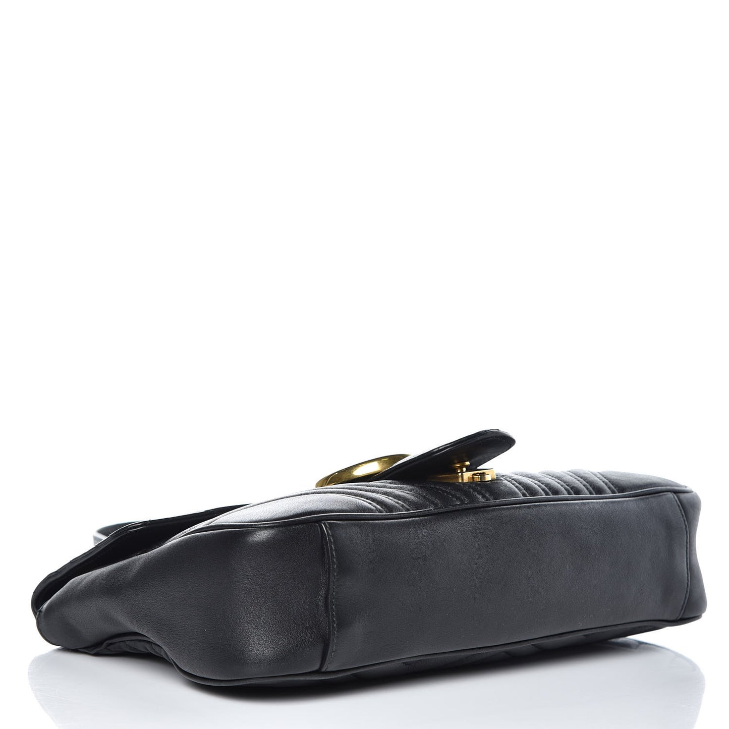 Calfskin Matelasse Medium GG Marmont Shoulder Bag Black