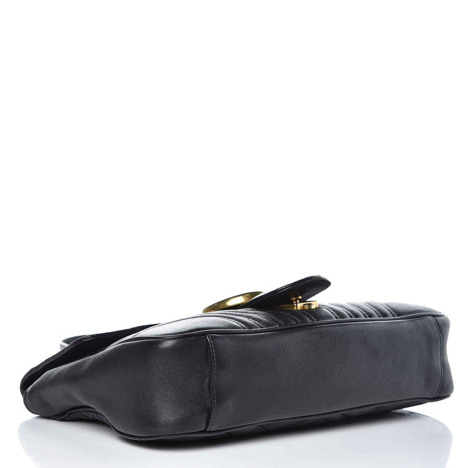 Gucci Calfskin Matelasse Medium GG Marmont Shoulder Bag Black 4 of 16