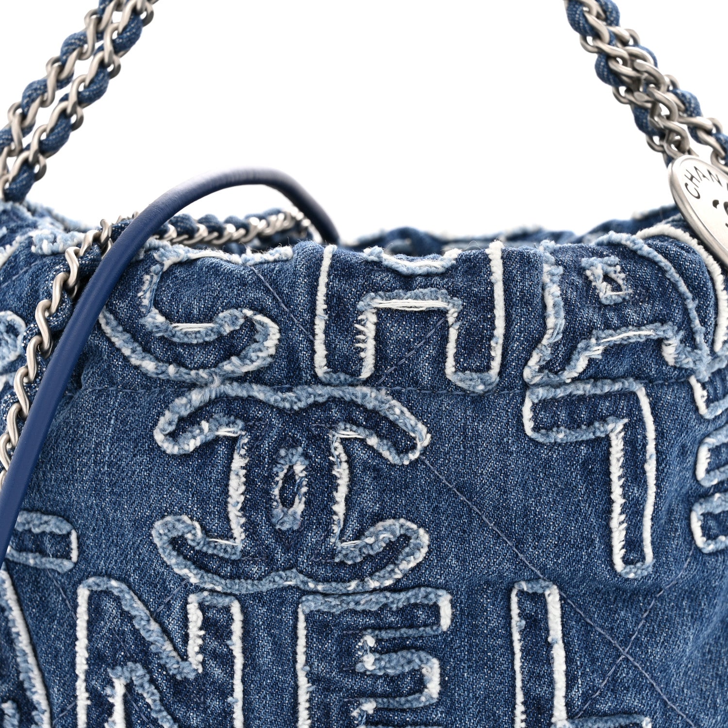 Chanel Denim Patchwork Quilted Mini Chanel 22 Blue 8 of 10