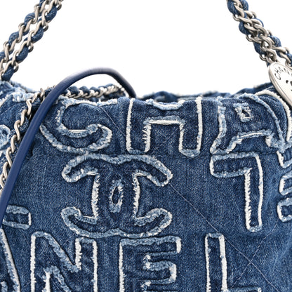 Chanel Denim Patchwork Quilted Mini Chanel 22 Blue 8 of 10