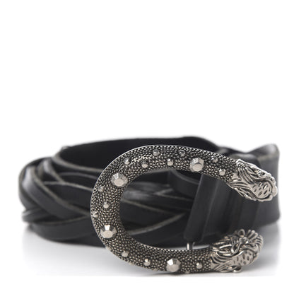 Gucci Calfskin Braided Dionysus Belt 95 38 Black 1 of 5