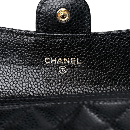 Chanel Caviar Quilted Flap Card Holder Wallet Black 6 of 9