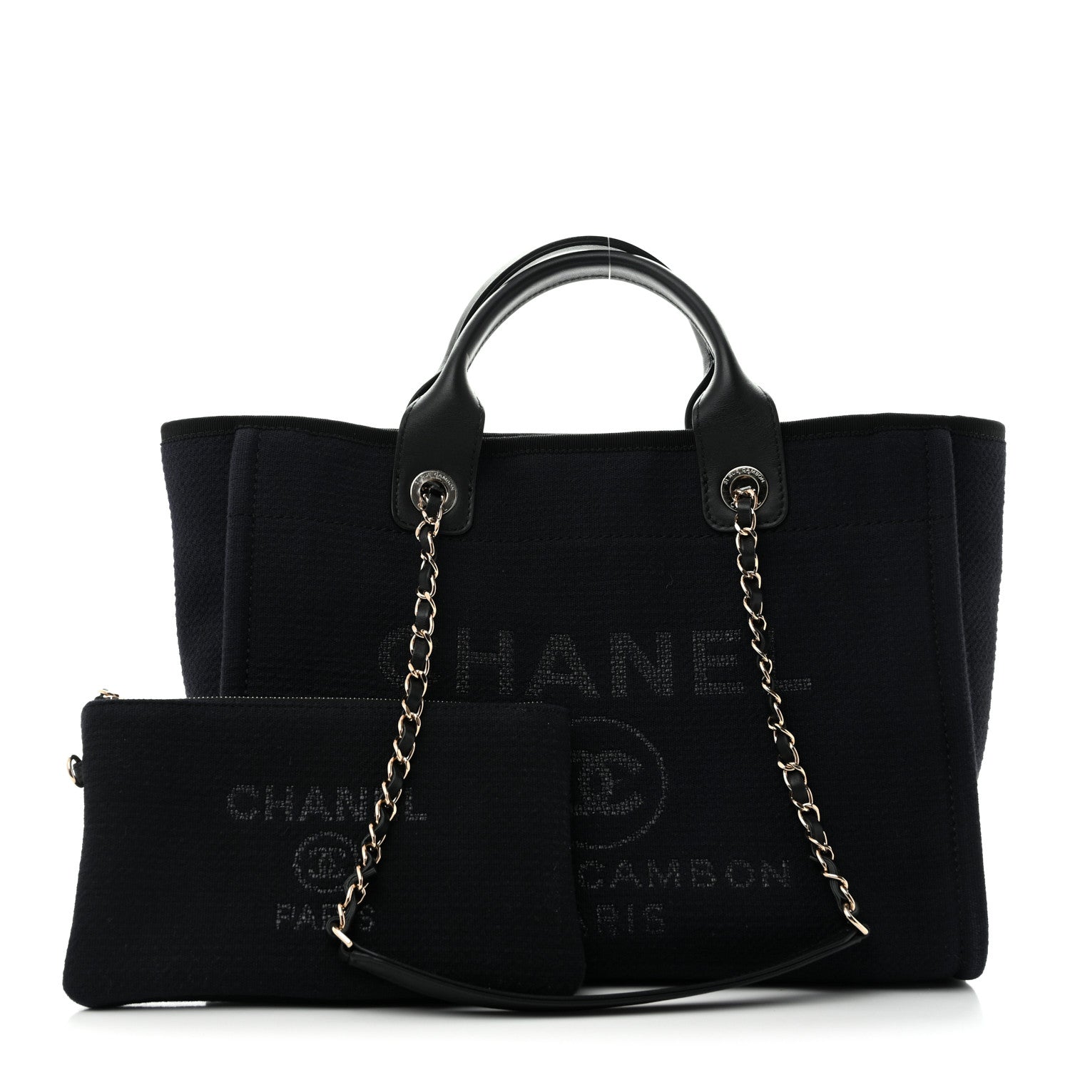 Chanel Mixed Fibers Small Deauville Tote Black 3 of 14