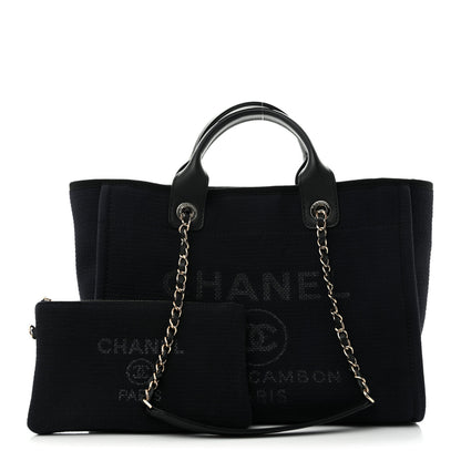 Chanel Mixed Fibers Small Deauville Tote Black 3 of 14