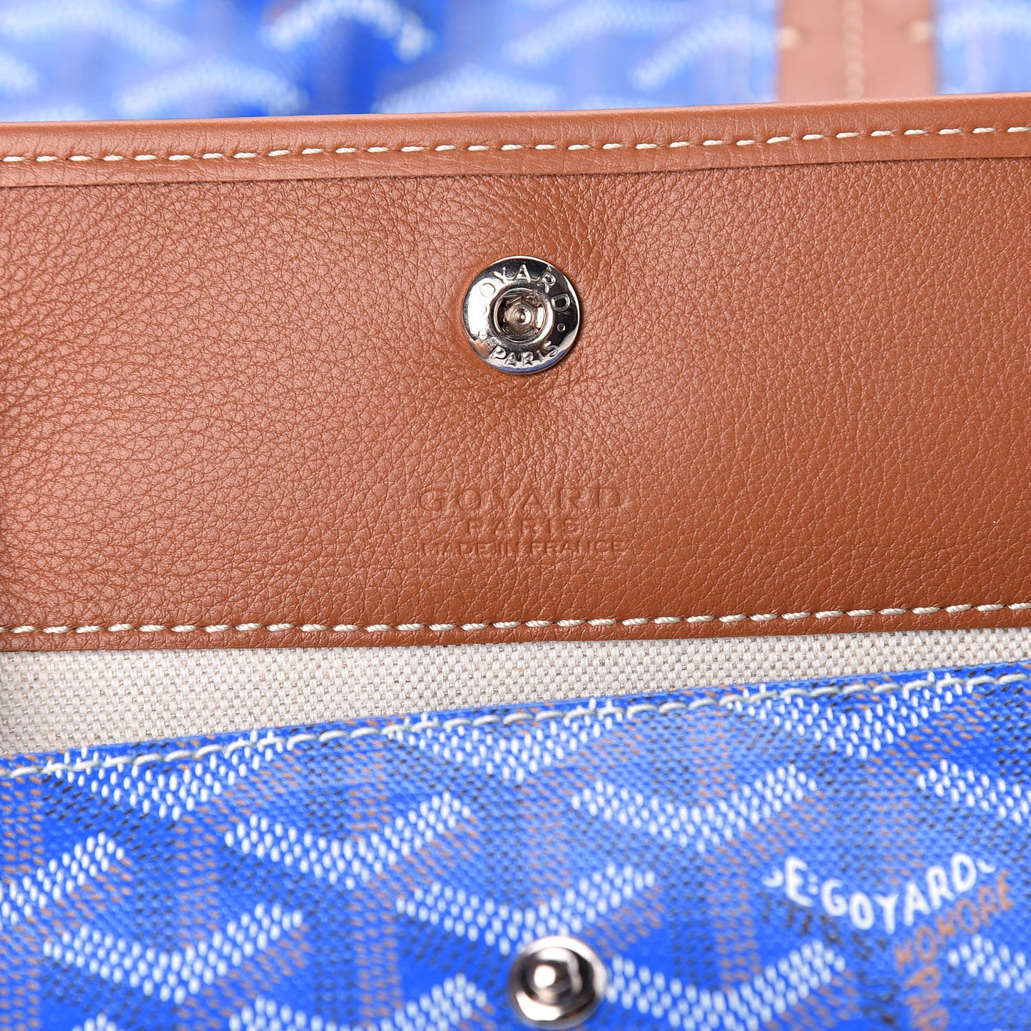 Goyardine Reversible Anjou PM Sky Blue Gold