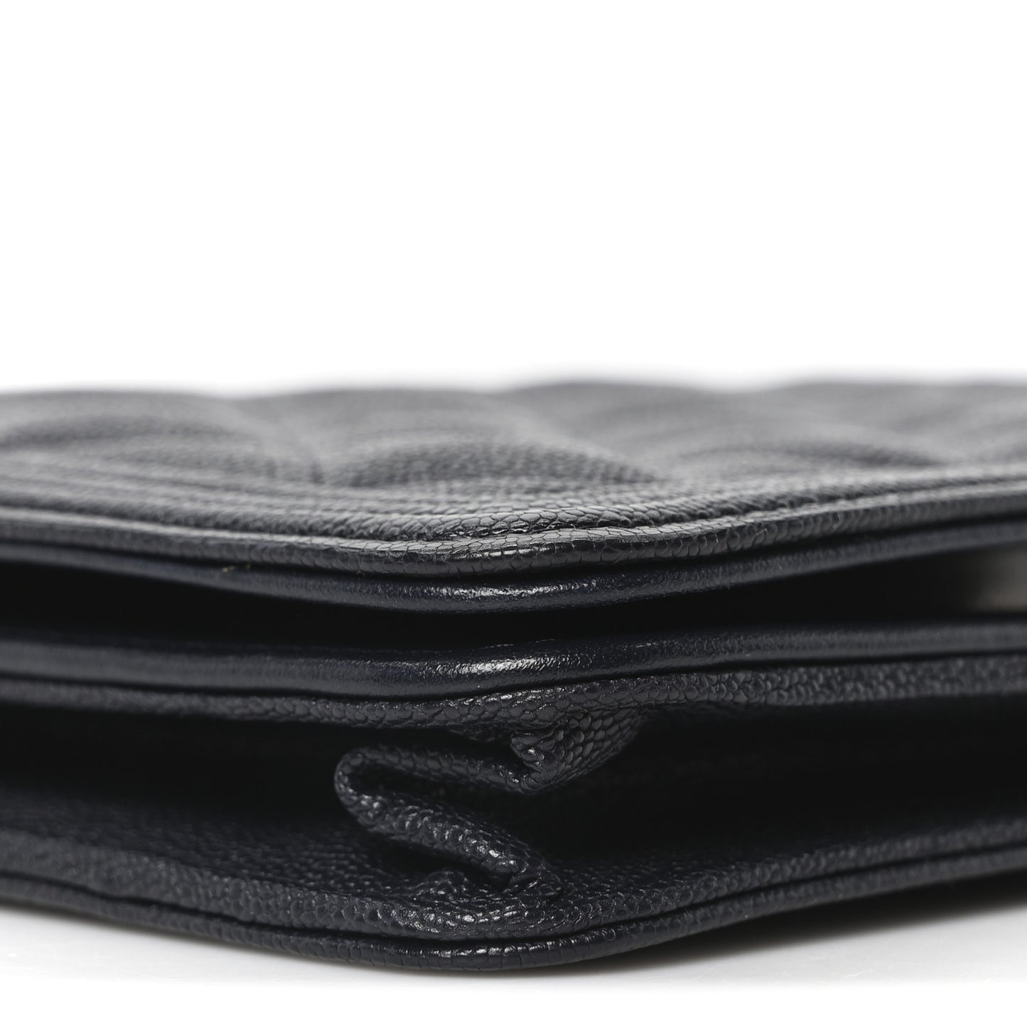 Caviar Quilted Boy Wallet On Chain WOC Navy