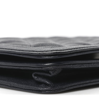 Chanel Caviar Quilted Boy Wallet On Chain WOC Navy 9 of 11