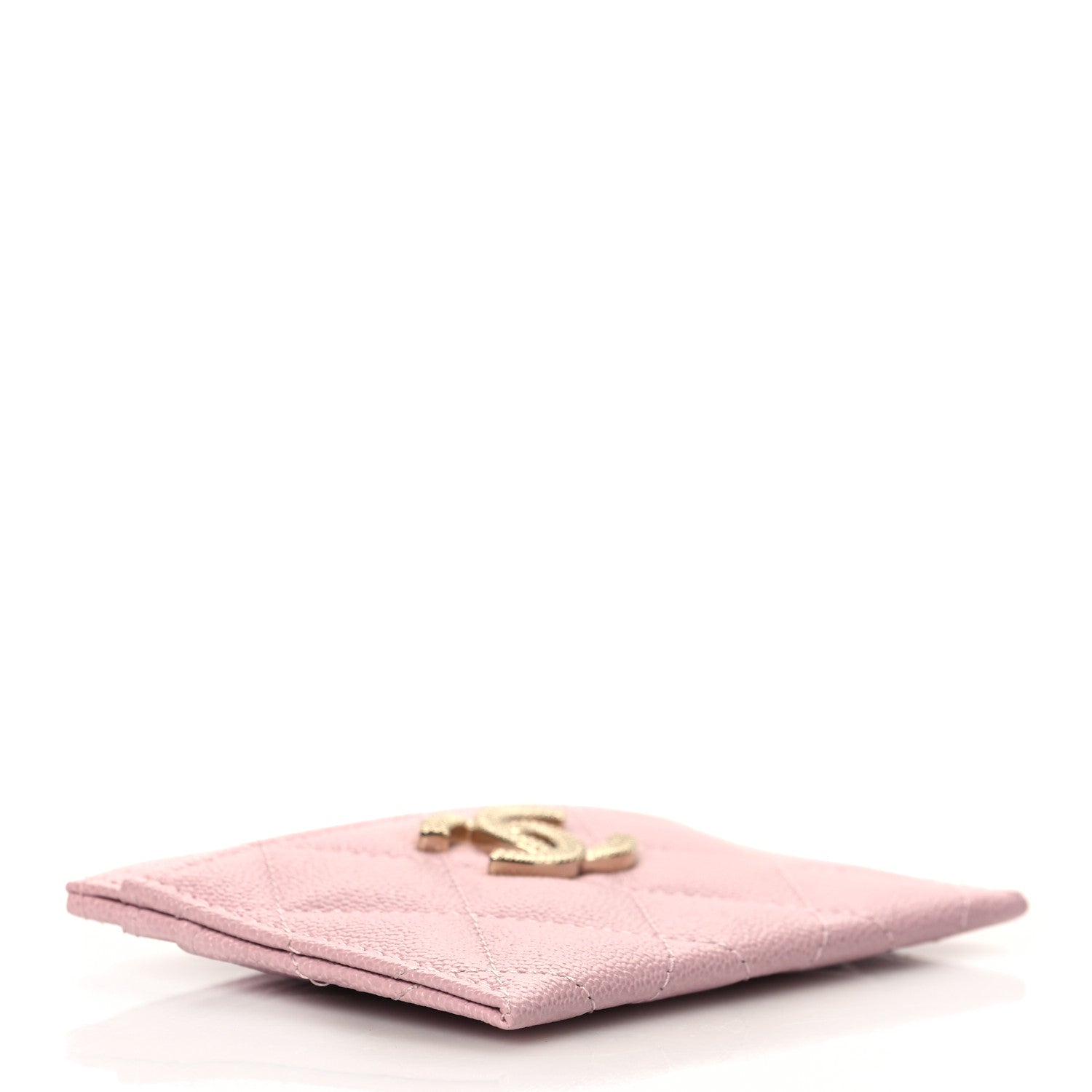 Chanel Caviar Quilted Studded CC Card Holder Light Pink 4 of 10