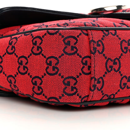 Gucci Monogram Multicolor Matelasse Diagonal Small GG Marmont Shoulder Bag Red Blue 8 of 11