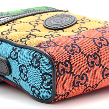 Gucci Monogram Multicolor Mini Retro Interlocking G Messenger Blue Rainbow Light Blue 9 of 10