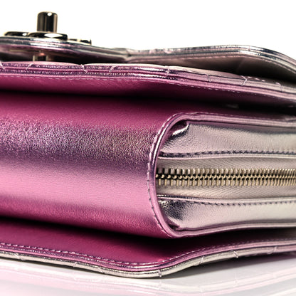 Chanel Metallic Lambskin Like A Wallet Flap Golden Pink 9 of 9