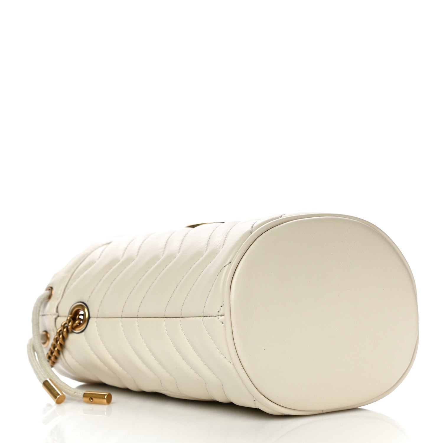 Gucci Calfskin Matelasse Mini GG Marmont 2.0 Bucket Bag White 4 of 11