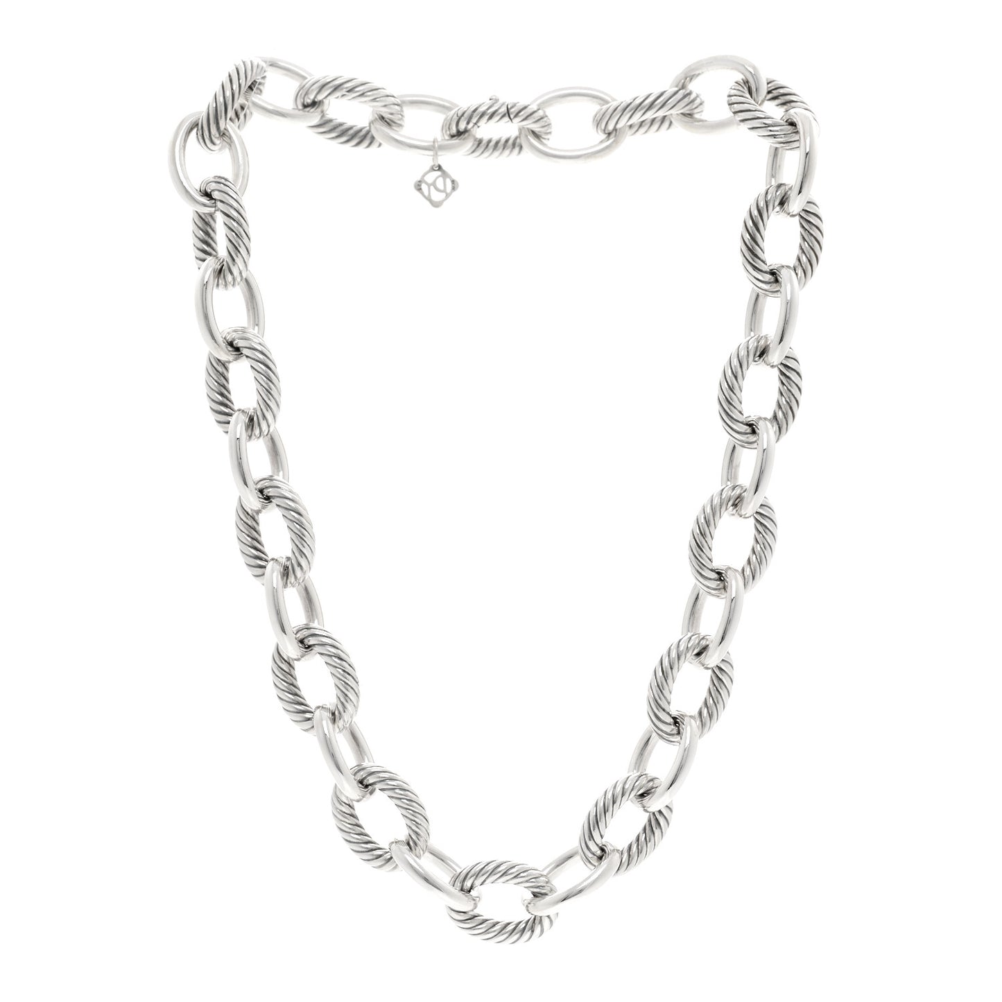 Sterling Silver 16.5mm Large Oval Link Necklace