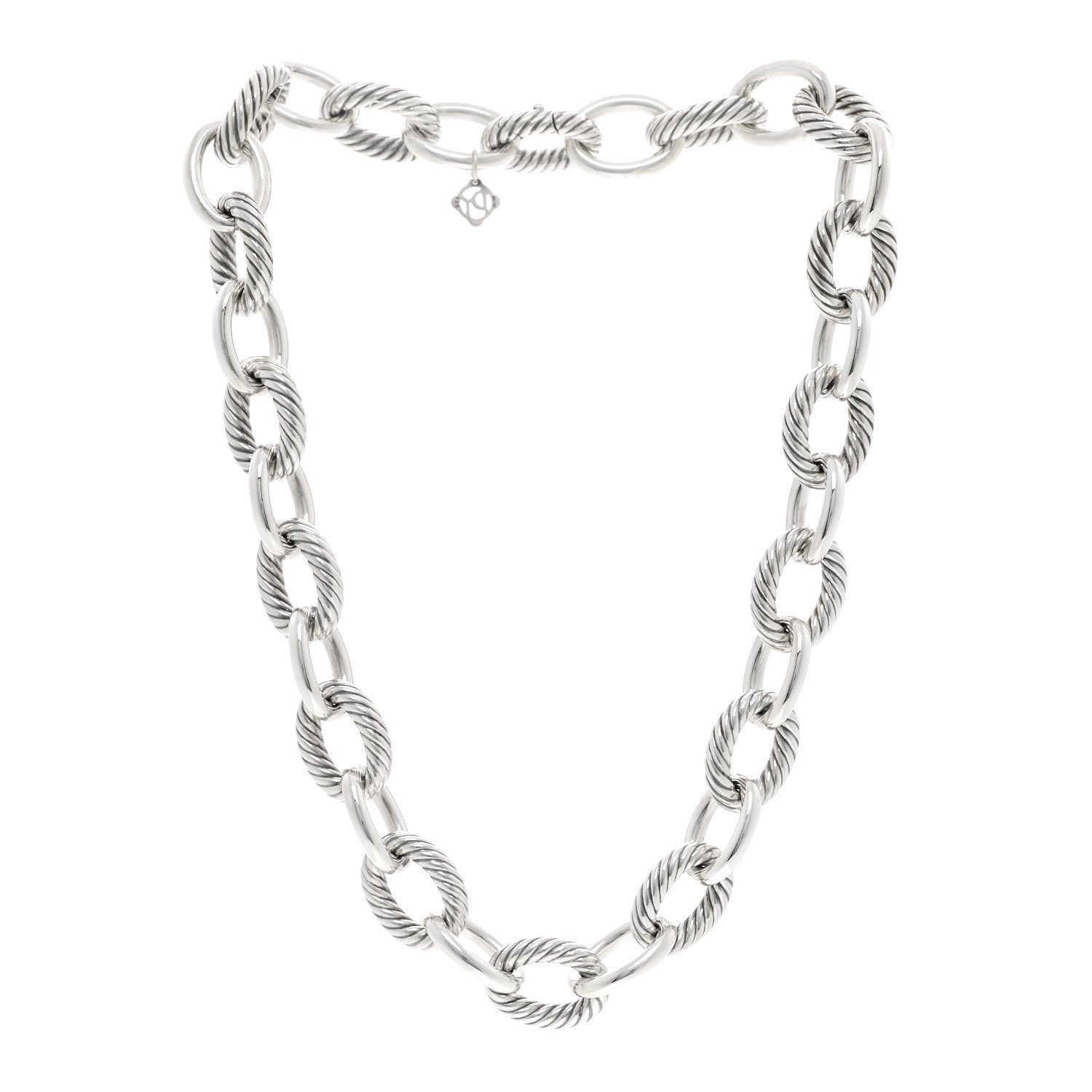 David Yurman Sterling Silver 16.5mm Large Oval Link Necklace 3 of 5