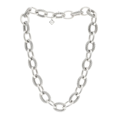 David Yurman Sterling Silver 16.5mm Large Oval Link Necklace 3 of 5