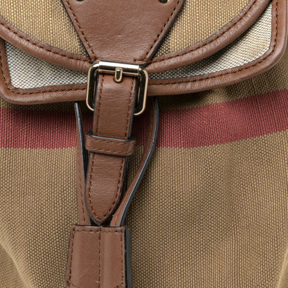 Burberry Overdyed Canvas Mega Check Medium Chiltern Backpack Tan 12 of 22