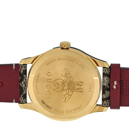Gucci Stainless Steel Canvas 38mm G-Timeless Supreme GG Blooms Quartz Watch Brown 4 of 4