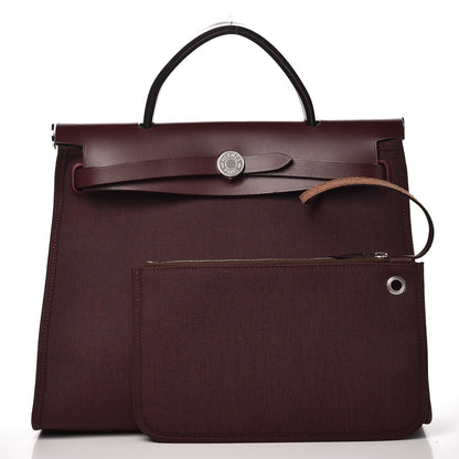 Hermes Vache Hunter Toile Officier Herbag Zip 31 PM Prune 3 of 9