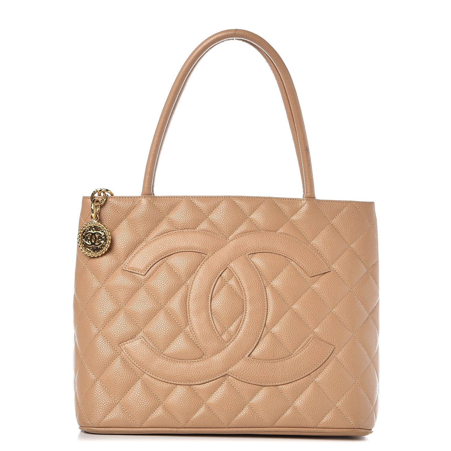Chanel Caviar Quilted Medallion Tote Beige 1 of 14