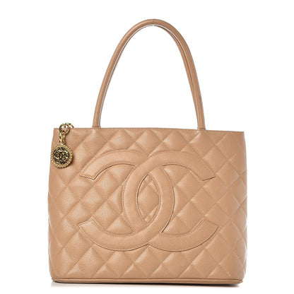 Chanel Caviar Quilted Medallion Tote Beige 1 of 14