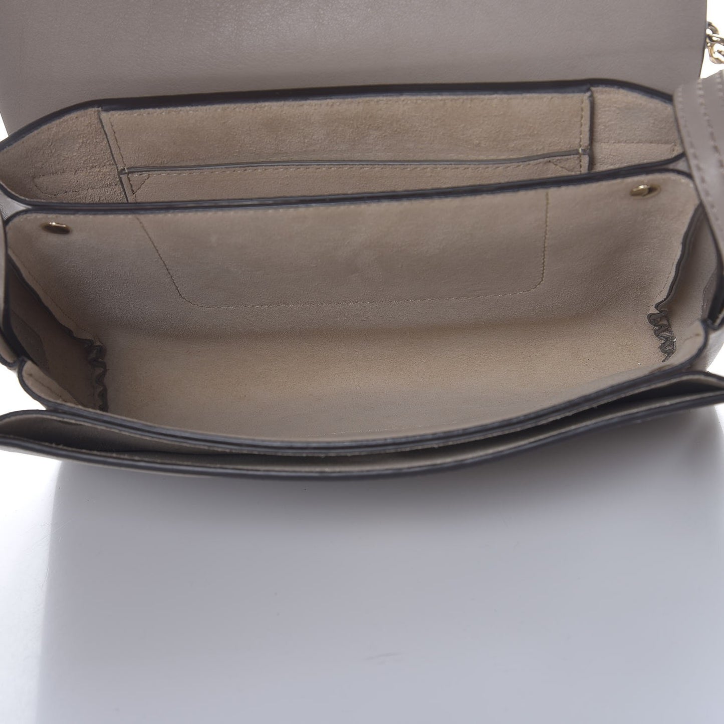 Suede Calfskin Small Faye Shoulder Bag Motty Grey