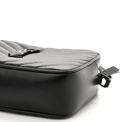 Saint Laurent Calfskin Matelasse Monogram Monochrome Lou Camera Bag Black 10 of 11