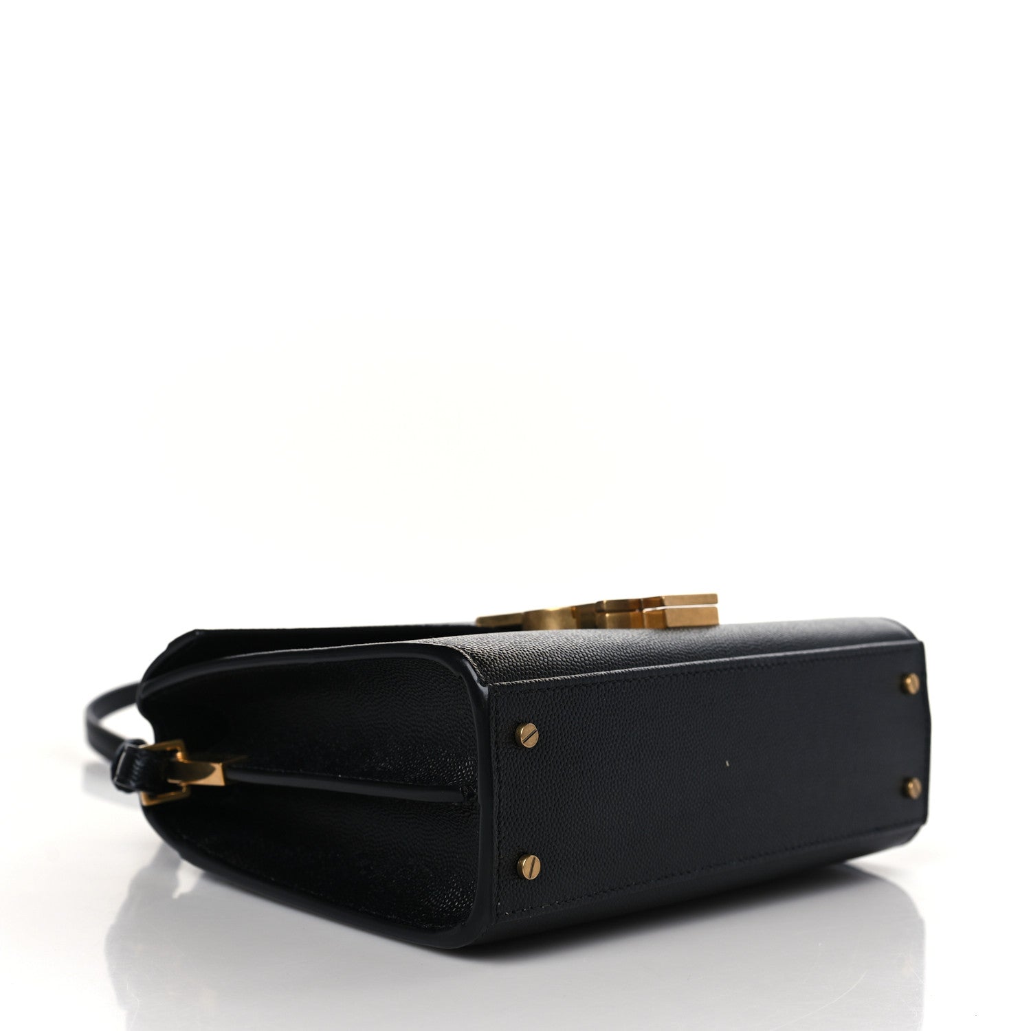 Saint Laurent Grain de Poudre Mini Classic Monogram Cassandra Top Handle Black 4 of 8