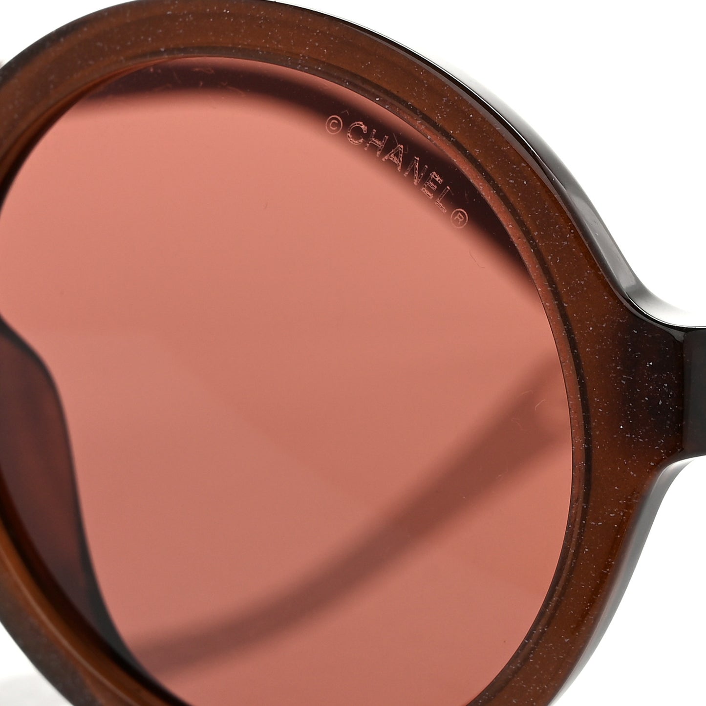 Acetate Polarized Round Glitter Sunglasses 5522U Brown