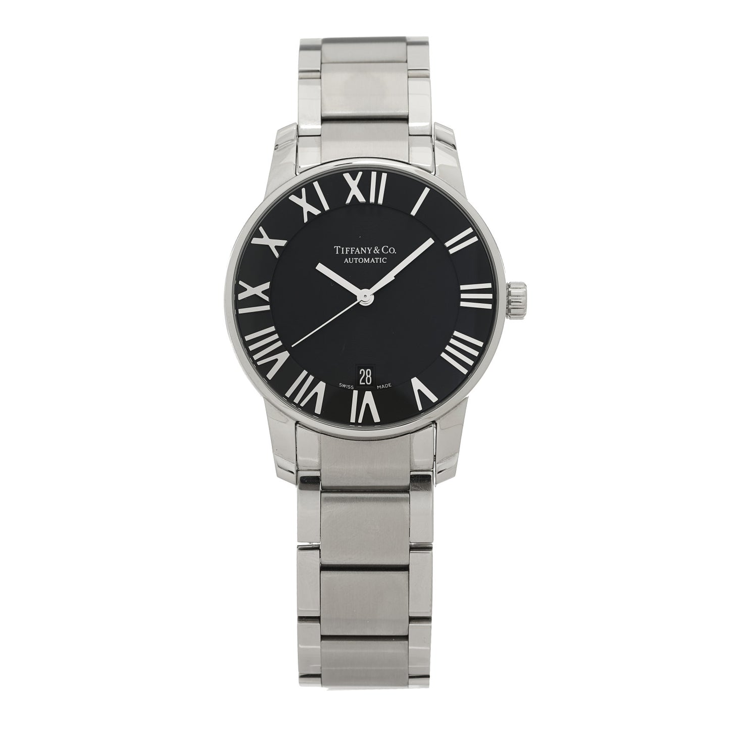 Stainless Steel 37mm Atlas 3-Hand Automatic Watch Black