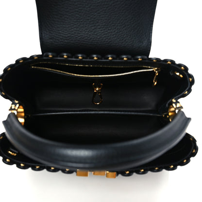 Louis Vuitton Taurillon Studded Capucines PM Black 4 of 6