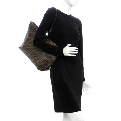 Fendi Zucca Spalmati Medium Roll Tote Tobacco Moro 2 of 7