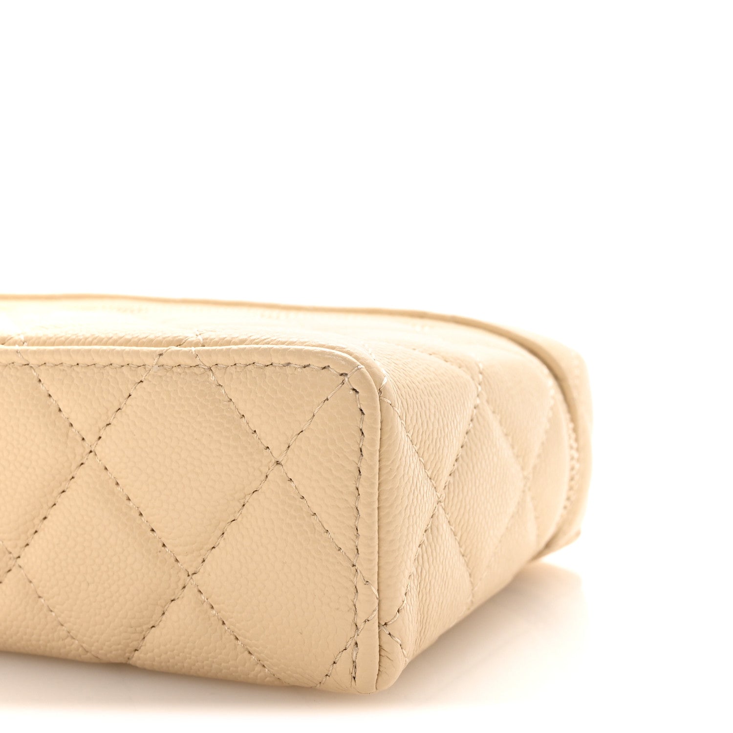 Chanel Caviar Quilted Top Handle Slim Vanity With Chain Beige 10 of 11