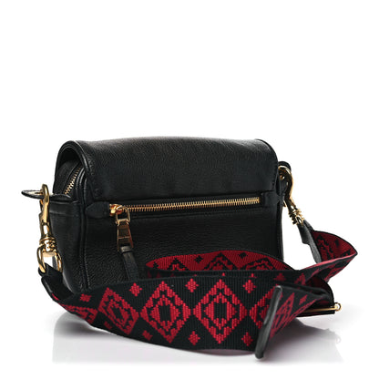 Miu Miu Goatskin Madras Crossbody Bag Black 3 of 9