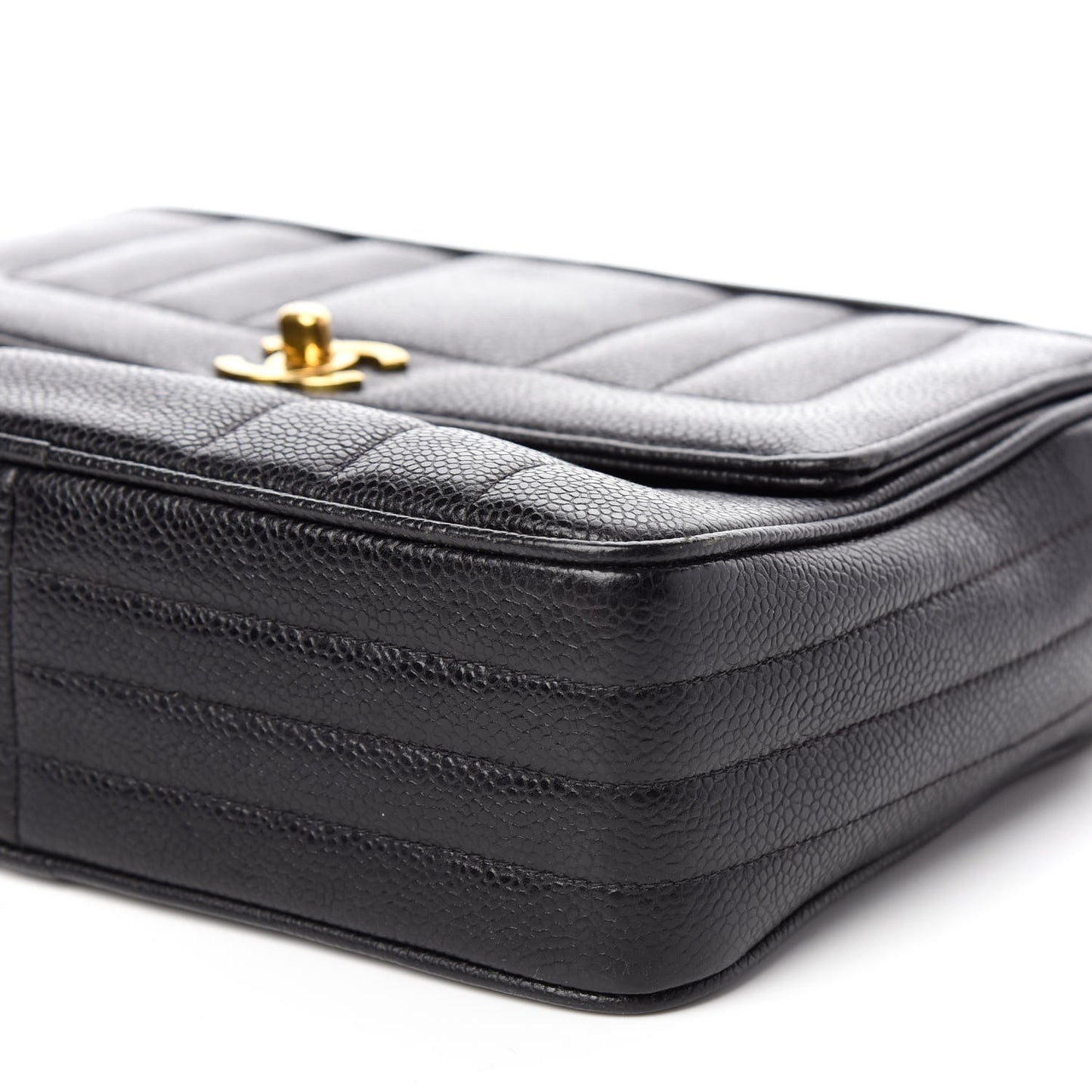 Caviar Vertical Quilt Camera Bag Black