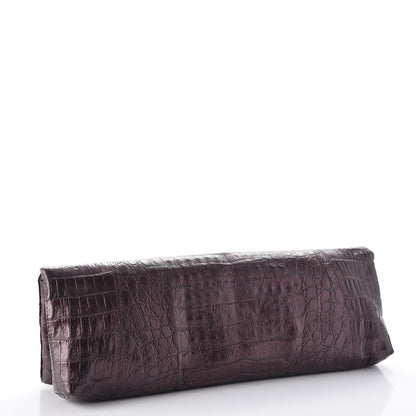 Nancy Gonzalez Metallic Crocodile Envelope Convertible Clutch Purple 4 of 10