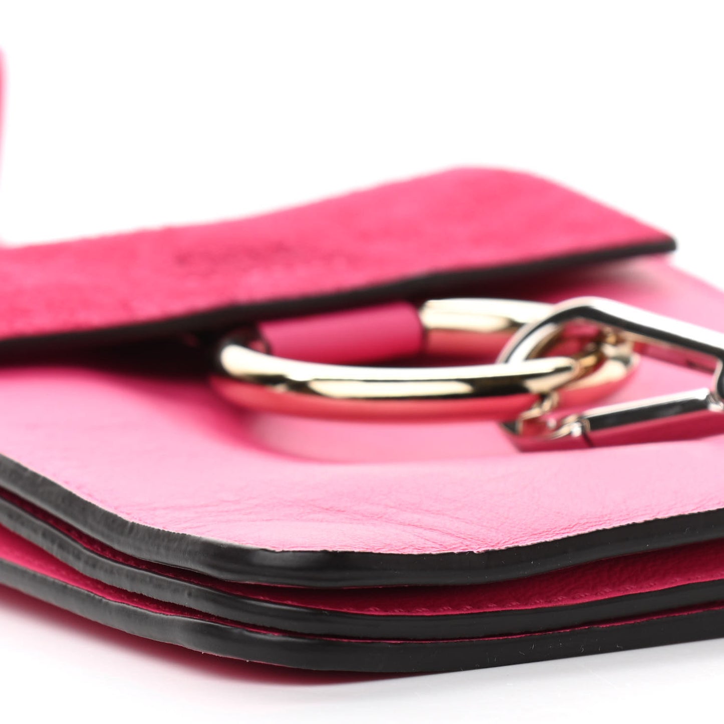 Suede Calfskin Mini Faye Bracelet Bag Fuchsia Rose