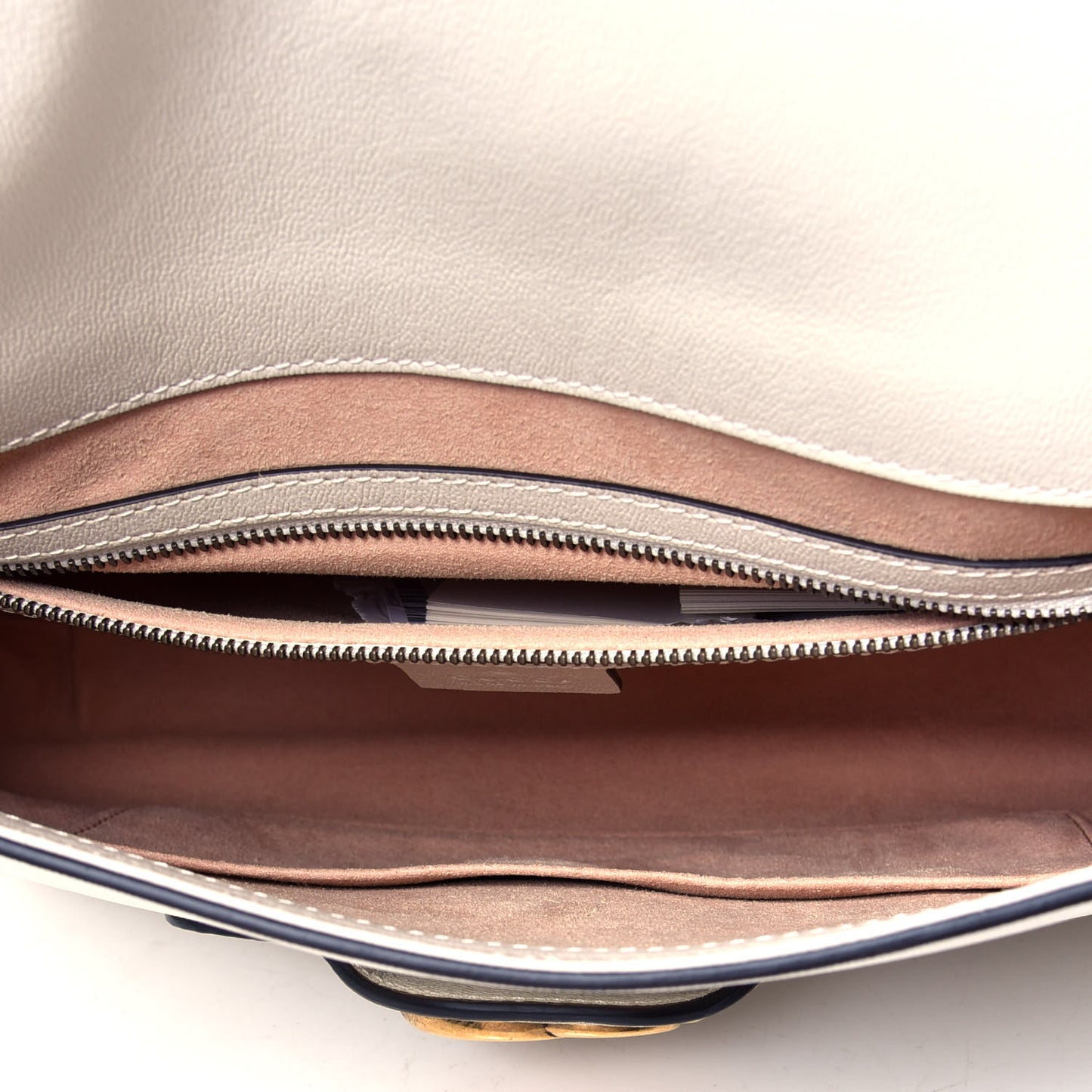 New Sakai Calfskin Lux Medium Dahlia Messenger Shoulder Bag Mystic White