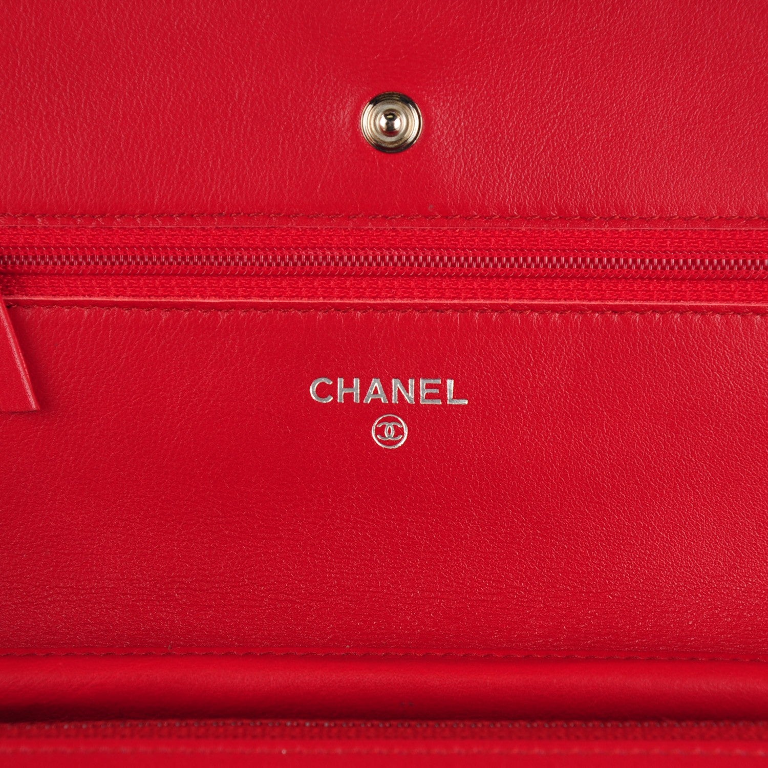 Chanel Caviar Timeless CC Wallet On Chain WOC Red 6 of 8