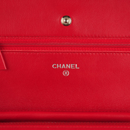 Chanel Caviar Timeless CC Wallet On Chain WOC Red 6 of 8