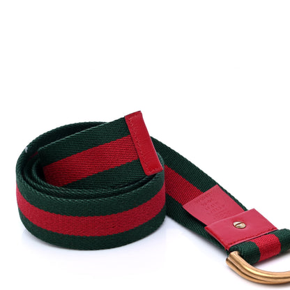 Gucci Web Feline D Ring Belt 90 36 Red Green 4 of 4