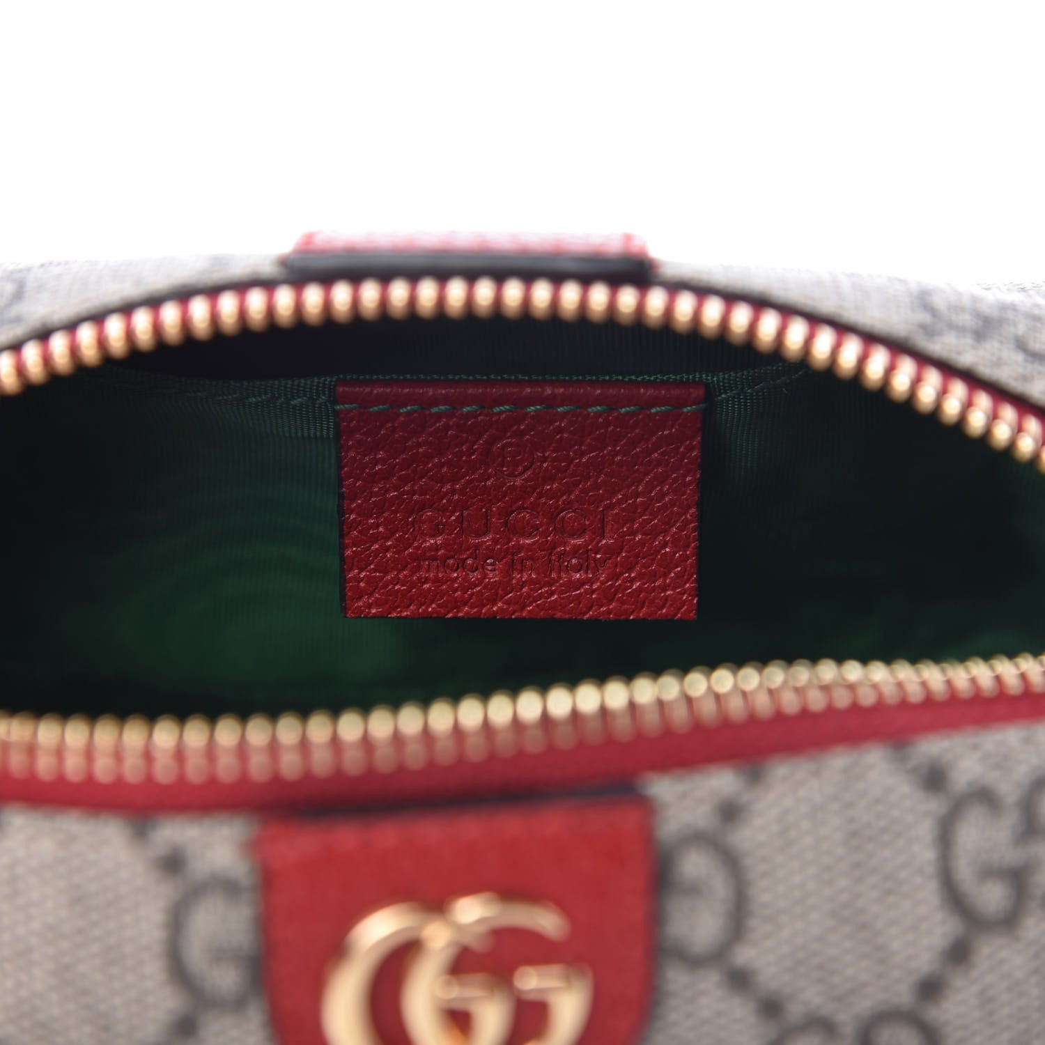 Gucci Soft GG Supreme Monogram Calfskin Small Ophidia Cosmetic Case Beige Ebony Hibiscus Red 8 of 10