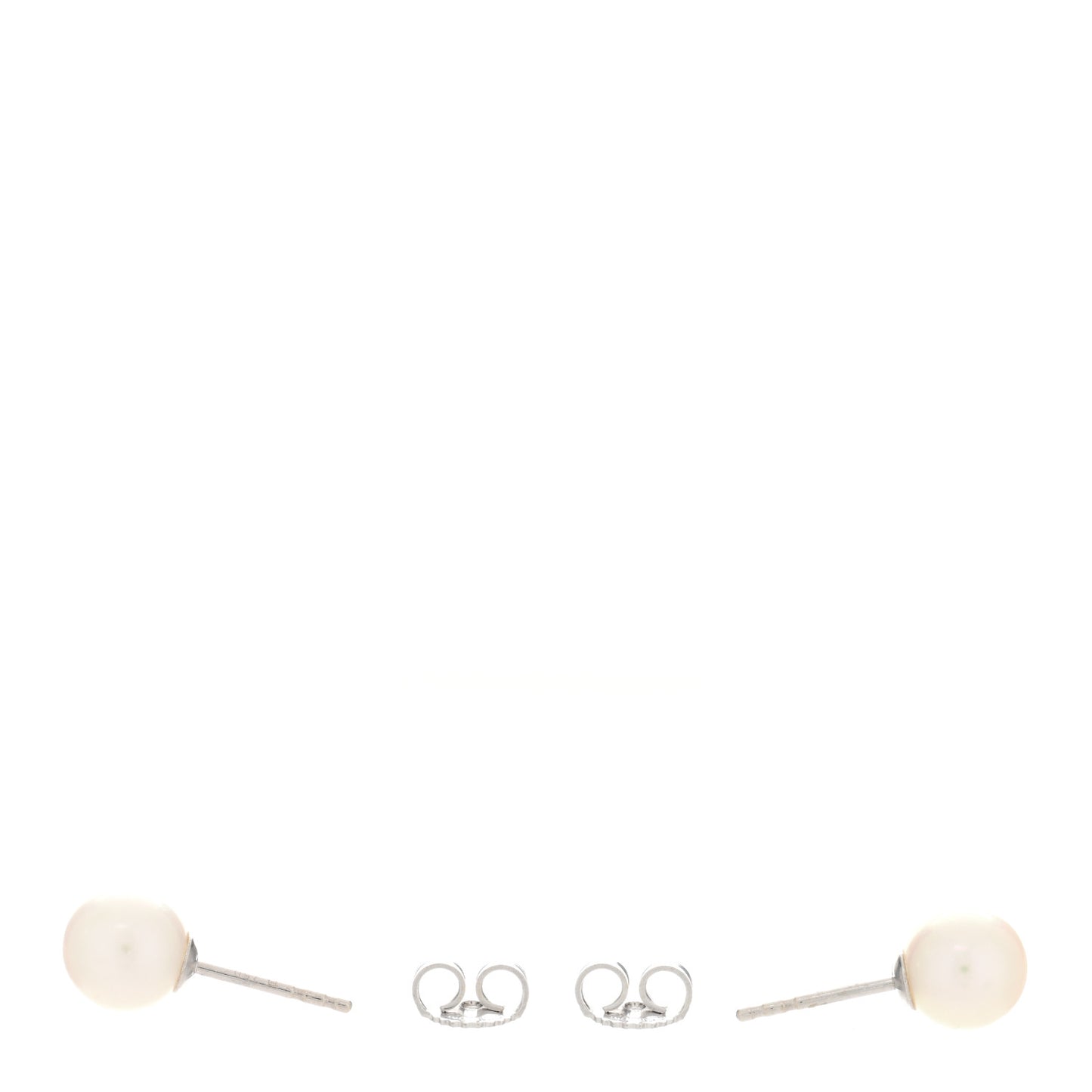18K White Gold Akoya Pearl Graduated Strand Necklace and Earring Set