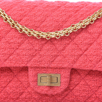Chanel Wool Tweed Quilted 2.55 Reissue 225 Flap Pink 10 of 10