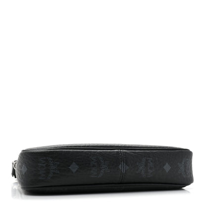 MCM Visetos Aren Essential Multi Pochette Black White Cognac 4 of 10